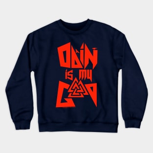 Odin is my God, Red Logo Crewneck Sweatshirt